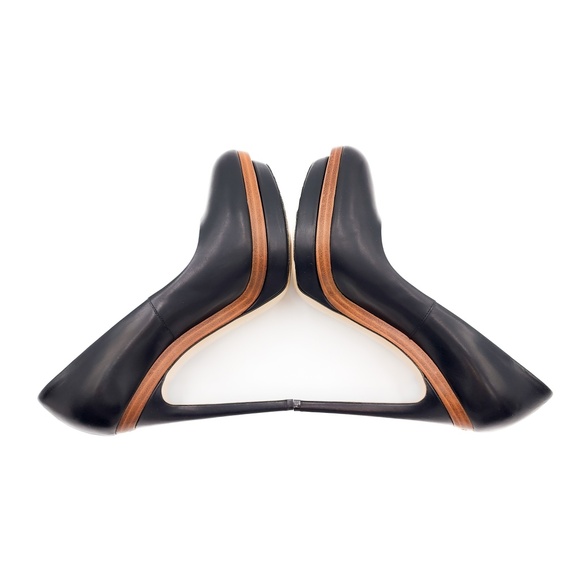 FENDI Black Nappa Leather Platform Pumps Heels EU 38 - Picture 7 of 10